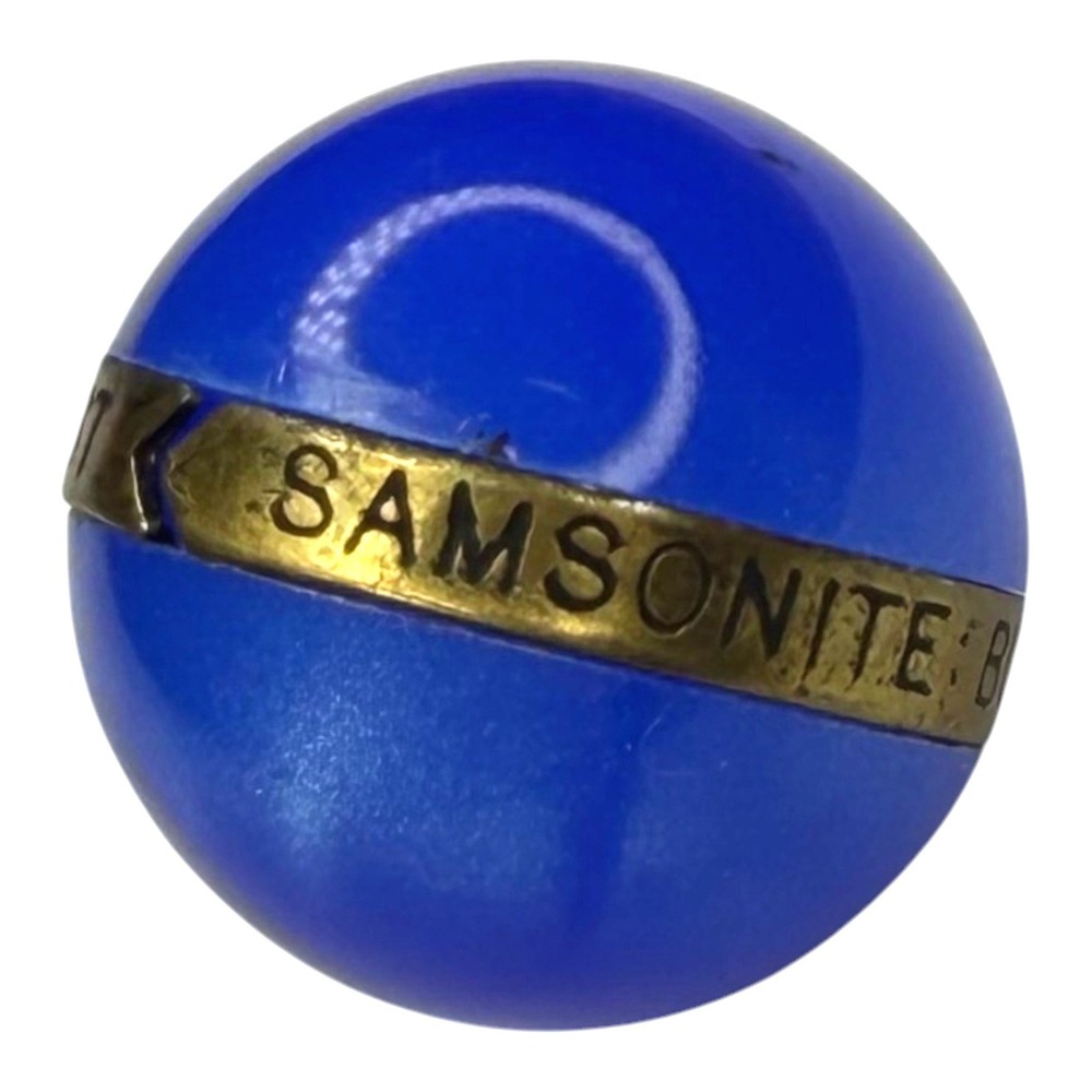 Samsonite Advertising Marble Plastic Brass Band Blue Vintage Collectible